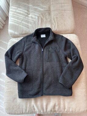Old Navy Men's Dark Fleece Charcoal Full-Zip Jacket Size Large